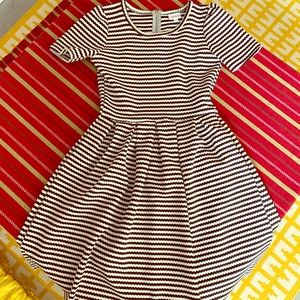 Black and white striped dress